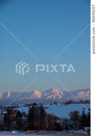 beautiful sunset in winter 96649207