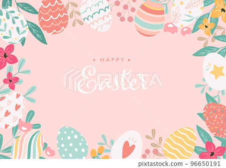 Easter vector illustration frame 96650191