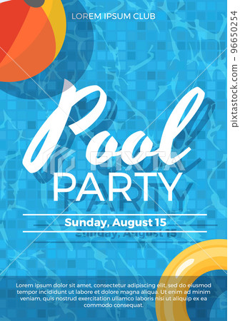 Pool party and summer holidays invitation card or banner vector illustration. Pool party and summer holidays invitation card or banner vector illustration. 96650254