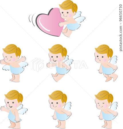 Cute baby angel illustration material set 96650730