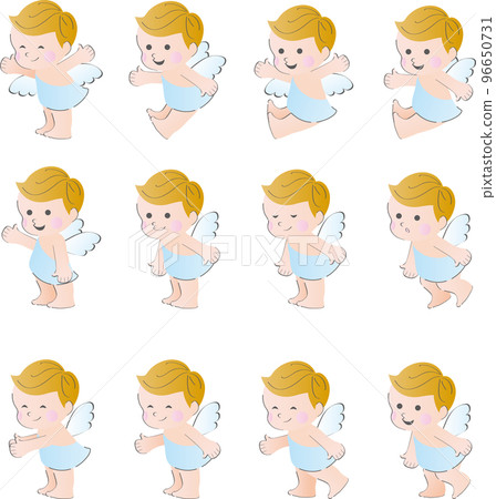 Cute baby angel illustration material set 96650731