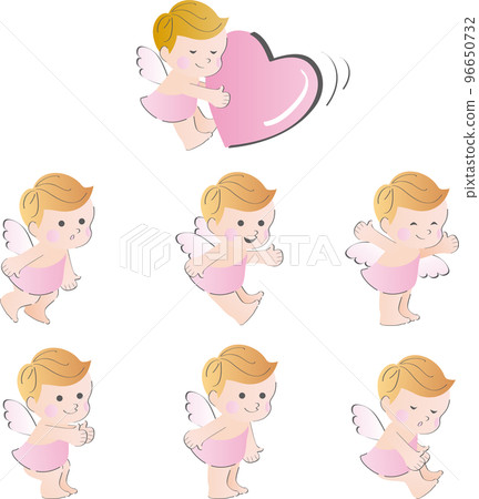Cute baby angel illustration material set 96650732