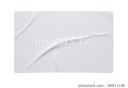 Blank paper sticker label texture isolated on white background Blank paper sticker label texture isolated on white background 96651146