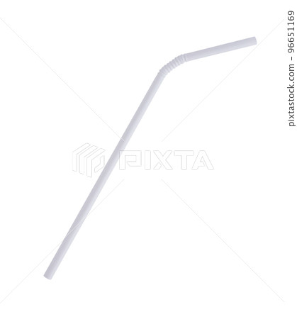 White plastic straw isolated on white background 96651169