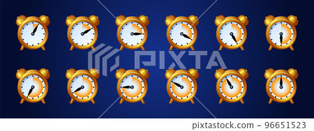 Clock game icons, time animation sprite sheet Clock game icons, time animation sprite sheet 96651523
