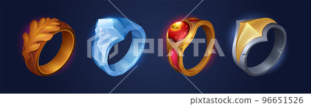 Fantasy rings, magic jewelry for witch or wizard 96651526