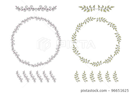 Cute Doodle circle floral frames and dividers, 96651625