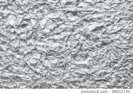 Shiny metal silver gray foil crumpled texture background 96652130
