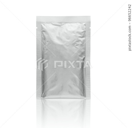 blank aluminum foil sachet packaging isolated on white background with clipping path blank aluminum foil sachet packaging isolated on white background with clipping path 96652242