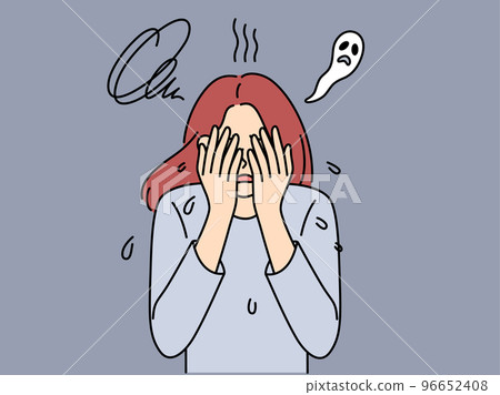 Unhappy woman suffer from fear 96652408