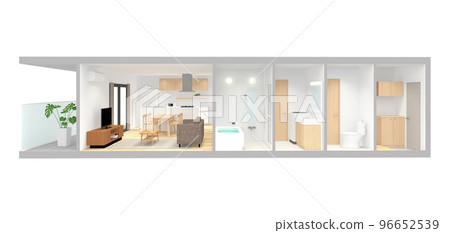 公寓橫截面CG透視圖 96652539