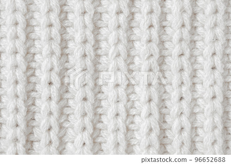 White knitted wool fabric texture background 96652688