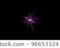 3D illustration Lens Flare. Light over black background. Optical Flare 3D rendering effect element to add overlay or screen filter over your photos. Abstract Yellow Orange Purple Sparks Flare Light. 96653324