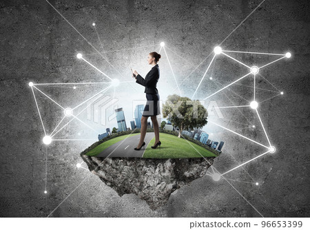 Concept of modern wireless technologies as effective tool for business 96653399