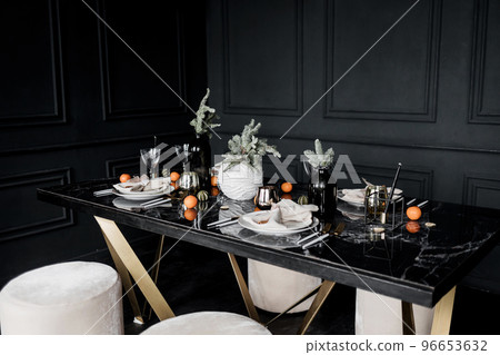 Festive Christmas table setting. 96653632