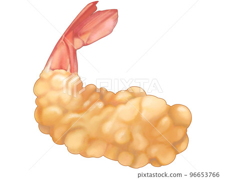 A delicious hand-drawn illustration of shrimp tempura, freshly fried and crispy A delicious hand-drawn illustration of shrimp tempura, freshly fried and crispy 96653766