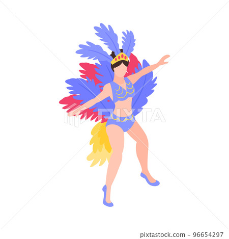 Circus Feather Woman Composition 96654297