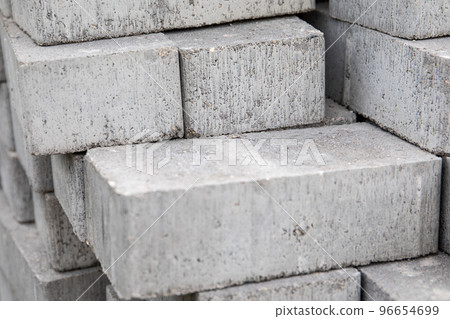 Pile of gray cobblestones. Repairs and construction Pile of gray cobblestones. Repairs and construction 96654699