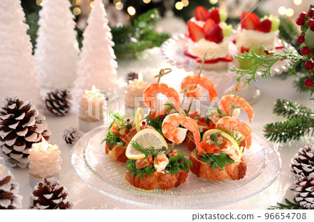 Christmas Salmon and Shrimp Bruschetta Open Sandwich with Salmon and Shrimp Christmas Salmon and Shrimp Bruschetta Open Sandwich with Salmon and Shrimp 96654708