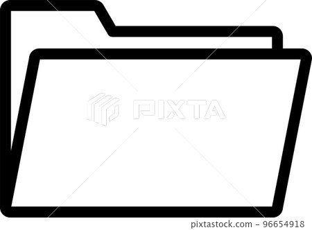 打開的文件夾的簡單單色插圖 96654918