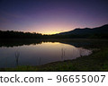 The scenery and atmosphere of the morning sky are beautiful. Mae Pon Reservoir, Sop Chang Subdistrict, Mae Mo District, Lampang Province, Thailand. 96655007