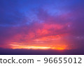 Beautiful sky dramatic sky with red clouds during twilight. 96655012