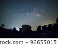 Mor Hin Khao is another tourist attraction with natural beauty. At the beginning of the year the Milky Way can be seen in the night sky, Chaiyaphum, Thailand. 96655015
