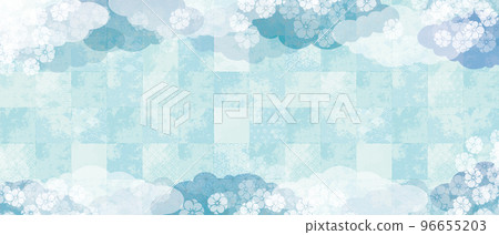 時尚新年日本紙圖案背景插圖 96655203