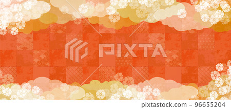 時尚新年日本紙圖案背景插圖 96655204