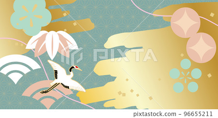 Fashionable New Year Japanese paper pattern background illustration Fashionable New Year Japanese paper pattern background illustration 96655211