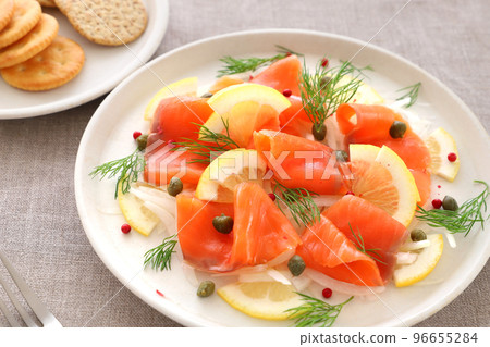 Smoked Salmon Salad Marinated Carpaccio 96655284