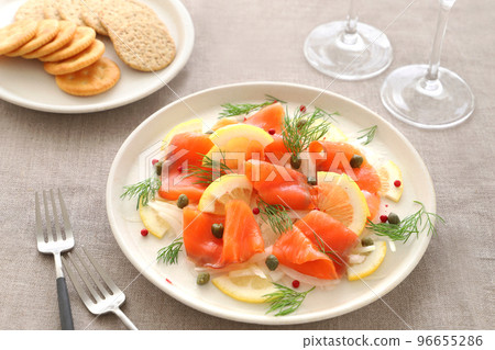 Smoked Salmon Salad Marinated Carpaccio 96655286