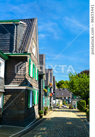 Historic slate houses in Solingen-Grafrath - North Rhine-Westphalia, Germany Historic slate houses in Solingen-Grafrath - North Rhine-Westphalia, Germany 96655441