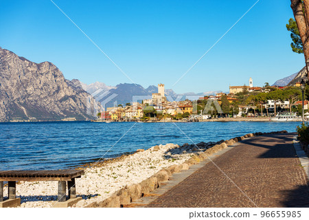 Lake Garda and the Malcesine Village - Veneto Italy Lake Garda and the Malcesine Village - Veneto Italy 96655985