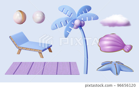 3D Beach element set 96656120