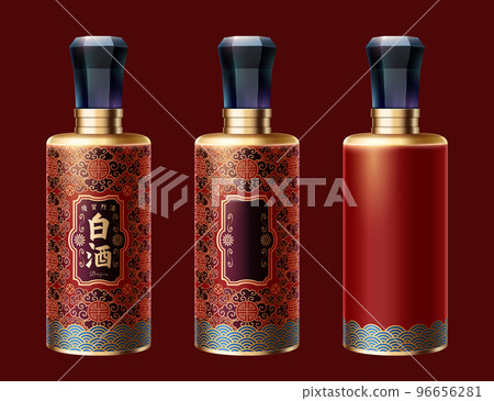 3D oriental liquor bottle design 96656281