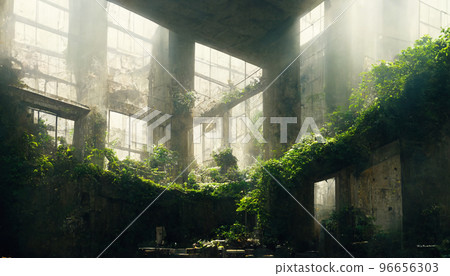 插圖 廢墟 常春藤 荒涼 建築 錯覺 人造物體 建築 96656303