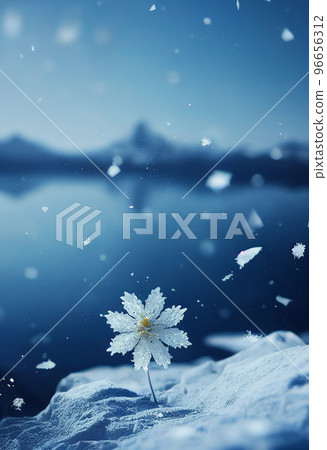 插圖 雪 山 山 自然 湖 冰 森林 針葉樹 96656312