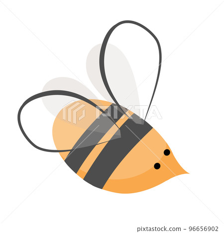 Cute honey bee icon. Cartoon happy flying bee for beekeeping design. Insect character. Vector isolated on white Cute honey bee icon. Cartoon happy flying bee for beekeeping design. Insect character. Vector isolated on white 96656902