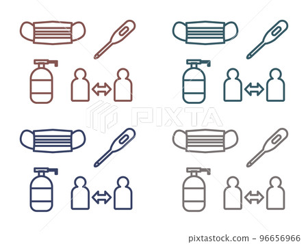 New lifestyle dull color icon set New lifestyle dull color icon set 96656966