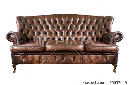 isolate seat leather sofa on white background isolate seat leather sofa on white background 96657449