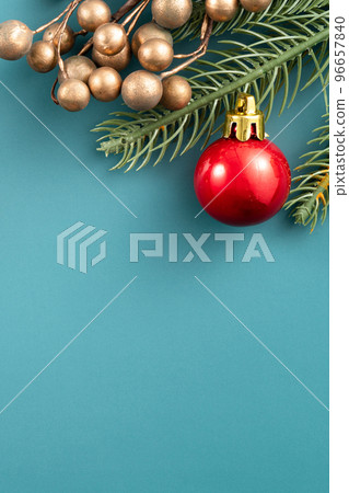 聖誕節 背景 頂視圖 裝飾 鈴鐺 Christmas background クリスマスバック 96657840