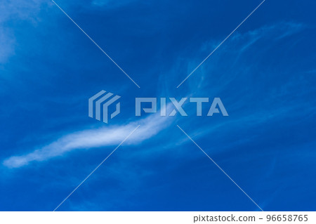 Cirrus white clouds blue sky background nature wind weather atmosphere 96658765
