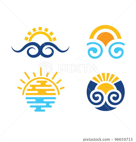 wave and sun icon vector illustration concept design template wave and sun icon vector illustration concept design template 96659713