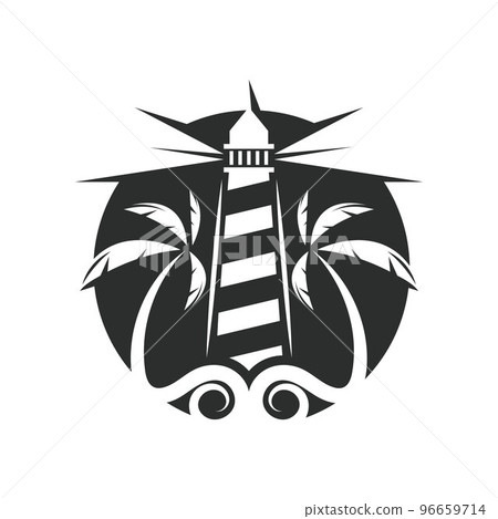 lighthouse palm tree icon vector illustration design lighthouse palm tree icon vector illustration design 96659714