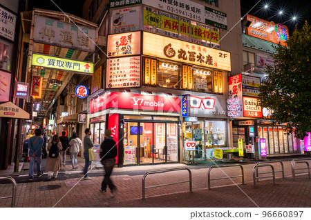 《Tokyo》In front of Nishi-Ogikubo Station, shopping street at night 96660897