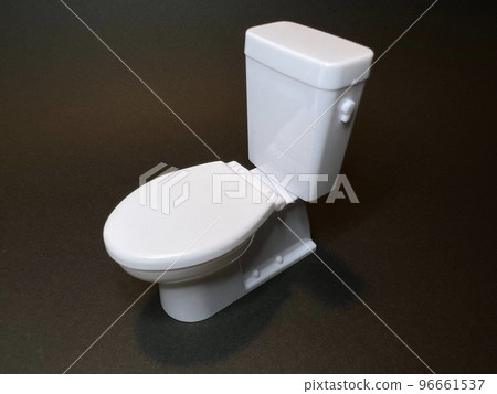 Western toilet bowl, black background. 96661537