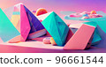 Shape of Synthwave and vaporwave style. Modern pastel color pink in 80s style. 96661544