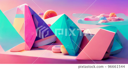 Shape of Synthwave and vaporwave style. Modern pastel color pink in 80s style. Shape of Synthwave and vaporwave style. Modern pastel color pink in 80s style. 96661544