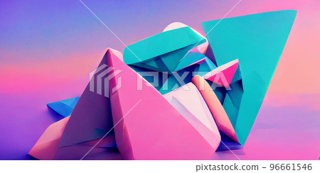Shape of Synthwave and vaporwave style. Modern pastel color pink in 80s style. Shape of Synthwave and vaporwave style. Modern pastel color pink in 80s style. 96661546